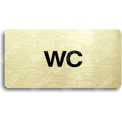 ACCEPT Piktogram WC - zlatá tabulka - černý tisk bez rámečku