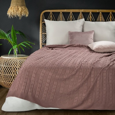Takoy PREMIUM Deka AKRYL 2 130x170 mäkká pletená deka s vrkočmi-HF-388336 130x170