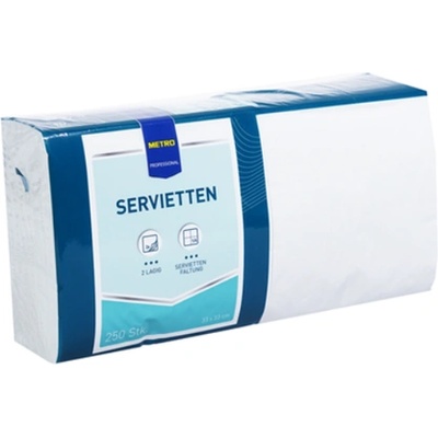 Metro Professional Салфетки бели 33х33см 250бр