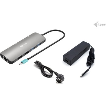 i-Tec USB-C Metal Nano 2x Display Docking Station with PD 100 W + Charger 100W C31NANOHDM2D100