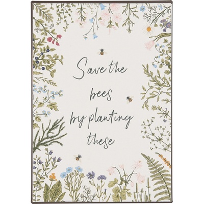 IB LAURSEN Plechová cedule Save The Bees, multi barva, kov