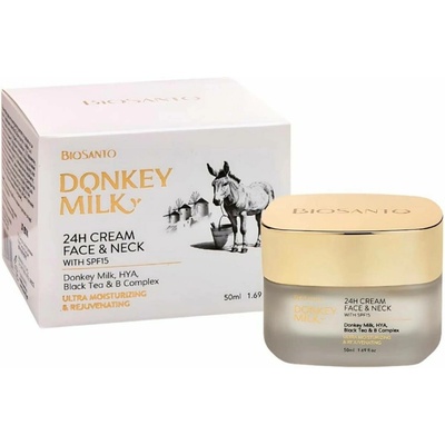 Biosanto Donkey Milk 24H krém na obličej a krk SPF15 50 ml