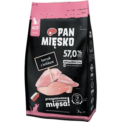 Pan Mięsko 2x5кг Kitten XS Pan Mięsko, суха храна за котки - с пилешко и заешко