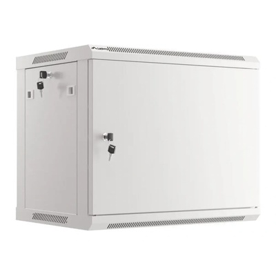 Lanberg Шкаф Lanberg стелаж 19" за монтаж на стена 9U/600x450 за самостоятелно сглобяване с метална врата сив (плосък пакет) (wf01-6409-00s)
