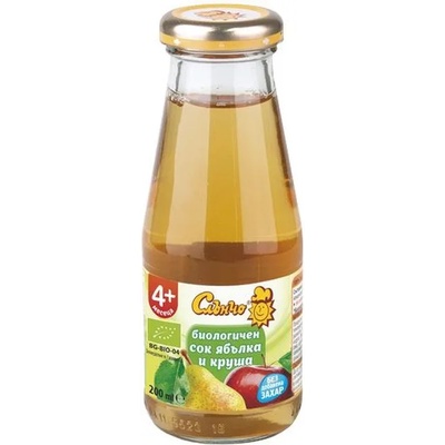 Слънчо Био сок Слънчо - Ябълка и круша, 200 ml (4556)