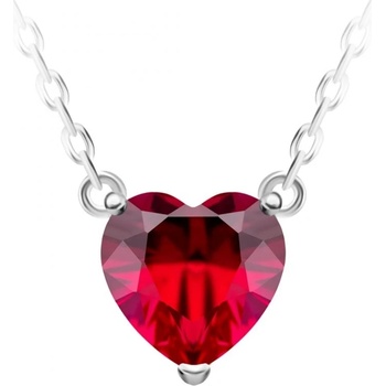 Preciosa Strieborná náhrdelník sa srdiečkom Cher 5236 63 červený