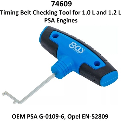 Инструмент за проверка на ангренажен ремък за 1.0 l и 1.2 l двигатели psa (oem psa: g-0109-6), bgs 74609