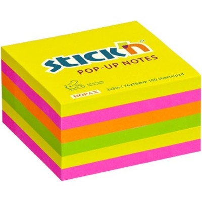 Bločky samolepící Stick´n 76x76 mm, 100 l, 6 bločků v bal, neon. Mix /21848 533053 – Zbozi.Blesk.cz