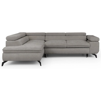 ROPEZ Светлосив шенилов ъглов диван (ляв ъгъл L форма) Marbeya - Ropez (Marbeya Narożnik L z f.spania - Lewa OT Misterio 82 ( Davis ) Czarny Mat)