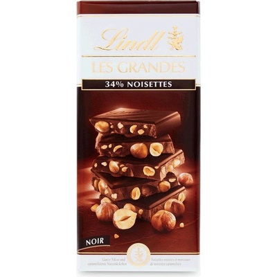 Lindt Les Grandes Horká čokoláda s lieskovými orieškami 150 g