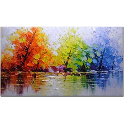 Maľovaný obraz na stenu STROMY - 130×70 cm / Premium 4 cm