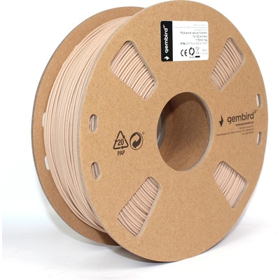 Gembird 3DP-PLA-WD-01-NAT, 3D филамент, PLA, 1, 75mm, 1000g, естествено дърво (3DP-PLA-WD-01-NAT)
