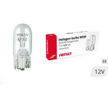 Image 1 of AMiO Крушка W5W T10 5W W2.1x9.5d бяла 12V, 01483