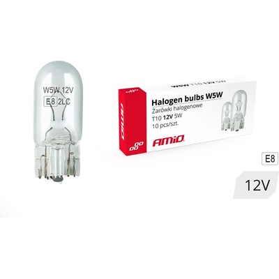 AMiO Крушка W5W T10 5W W2.1x9.5d бяла 12V, 01483