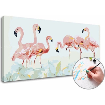 Maľovanie podľa čísel PLAMENIAKY | nízka náročnosť - 120x60 cm - natiahnuté plátno na ráme