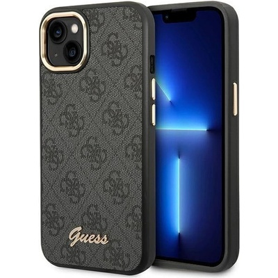 GUESS Кейс Guess GUHCP14SHG4SHK за iPhone 14 6.1", черен / черен, твърд, 4G Vintage Gold Logo (GUE002286-0)
