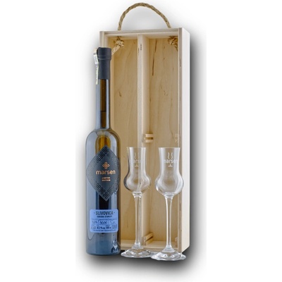 Marsen Slivovica odroda Stanley 42,3% 0,5 l (darčekové balenie 2 poháre)