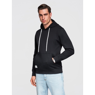 Ombre Clothing Мъжки памучен суитшърт BASIC с джоб за ръце с качулка - черен Ombre Clothing Ombre Clothing | Cheren | МЪЖЕ | L
