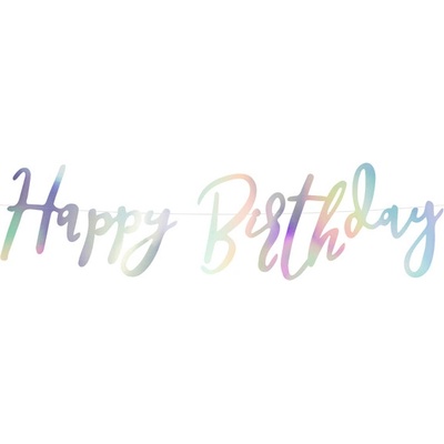 Banner Happy Birthday duhový 16,5x62 cm – Zboží Dáma