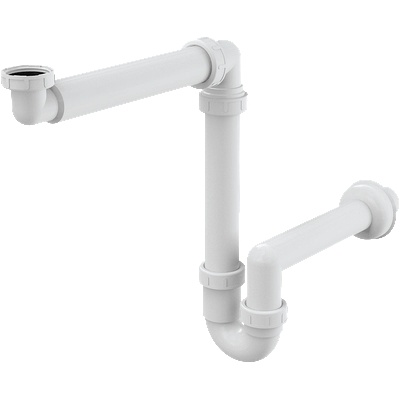 Alcaplast сифон за мивка, спестяващ място, с гайка 1 1/4 (A434)