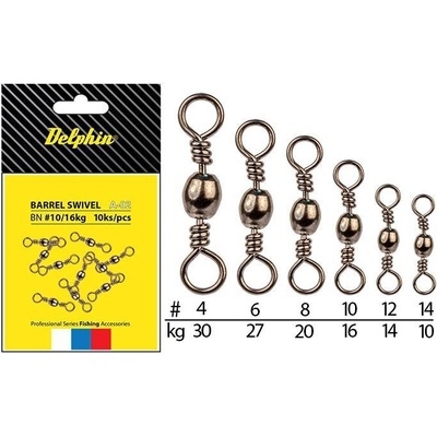 Delphin Barrel Swivel veľ.8 10 ks