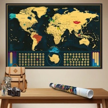 Stieracia mapa sveta - EN classic Deluxe XL - zlatá