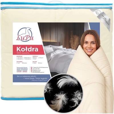 LuPu Prikrývka Páperová celoročná antialergická Ecru Kačacie Perie 1 160x200