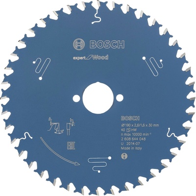 Bosch Pílový kotúč Expert for Wood 190 x 30 x 2,6 mm, 40 1ks 2608644048