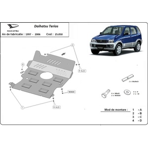 Scut Motor - Румъния Метална кора под двигател и радиатор daihatsu terios (j100) от 1997 до 2005 (75632)