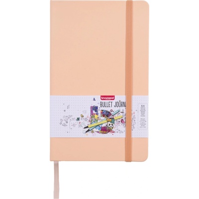 Bruynzeel Bullet Journal v pevnej väzbe Peach bodkovanej stránky 13 x 21 cm 140g 64 listov