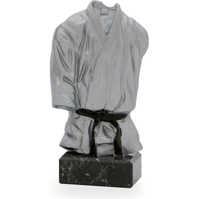Trofej luxusní se symbolem karate výška 19 cm stříbrná/černá