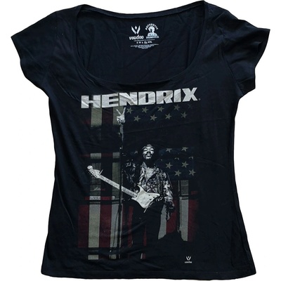 Jimi Hendrix tričko Peace Flag Žena Čierna