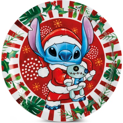 EGAN DISNEY STITCH CHRISTMAS Servírovací talíř červená průměr 30,5 cm