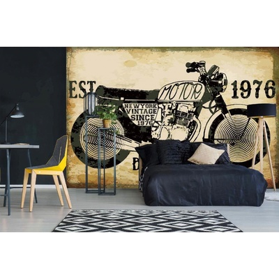 Dimex MA-5-2202 Samolepicí vliesová fototapeta na zeď Retro motocyklový plakát rozměry 375 x 250 cm