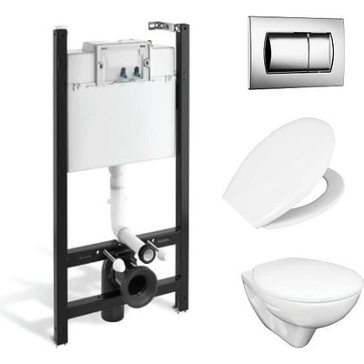 Roca Комплект Eco Solution с бутон хром гланц 4 в 1, WQ8Q23700000004 + WQ3U86210040003 + WQ8G02500000001 + H8913980000001 (250072)