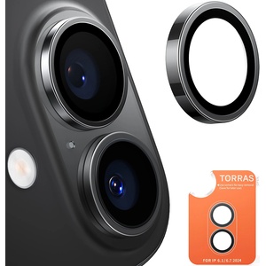 TORRAS Протектор за камера за iPhone 16 Plus - протектор за камера Torras Lensguard - черен