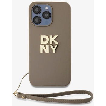 DKNY PU Leather Stack Logo Wrist Strap Back Cover за iPhone 14 Pro Max Beige DKNY DKNY | Bezhov | ЖЕНИ | UNI