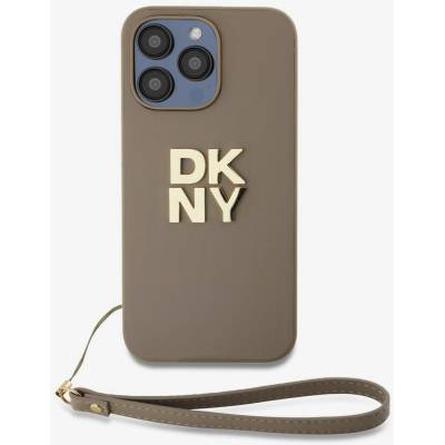 DKNY PU Leather Stack Logo Wrist Strap Back Cover за iPhone 14 Pro Max Beige DKNY DKNY | Bezhov | ЖЕНИ | UNI