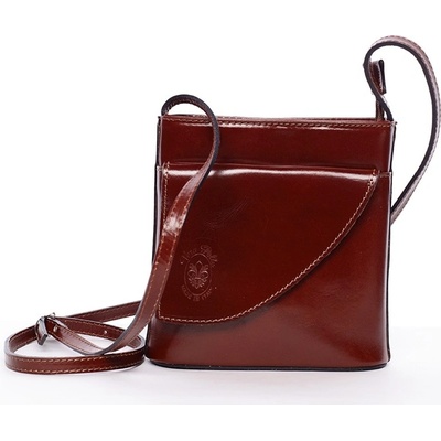 Stylová dámská kožená crossbody Hasta tmavě hnědá