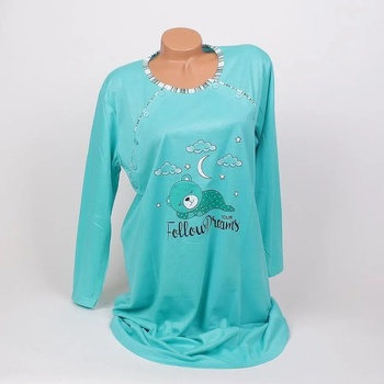 Image 1 of Макси нощница за кърмачки в цвят мента с мече