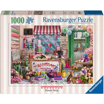 Ravensburger Пъзел Ravensburger от 1000 части - Цветарски магазин (12001727)