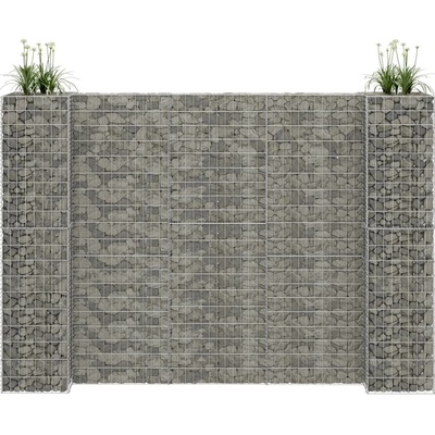 vidaXL Gabionový truhlík ve tvaru písmene H ocelový drát 260x40x150 cm