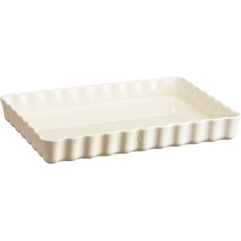 Emile Henry Форма за тарт дълбока 24 x 34 см, керамична, кремава (EH026038)