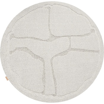 Agnella Светлосив вълнен кръгъл килим ø 133 cm Morphic Organica - Agnella (5901760414005)