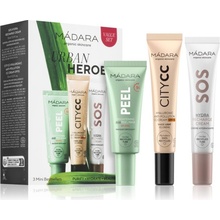 Mádara Urban Heroes peelingová maska 17 ml + CC krém 15 ml + vyživující krém na obličej 15 ml