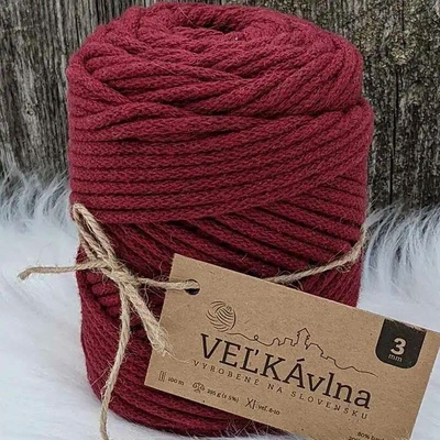 Velká vlna Špagát 3mm Pivoňka vínová