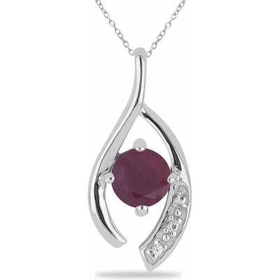 Nefertitis Přívěsek stříbrný s broušeným rubínem a zirkony 021831 RB NF45185