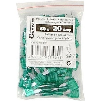 Compass Pojistky nožové MINI 30 Amp 50ks polybag