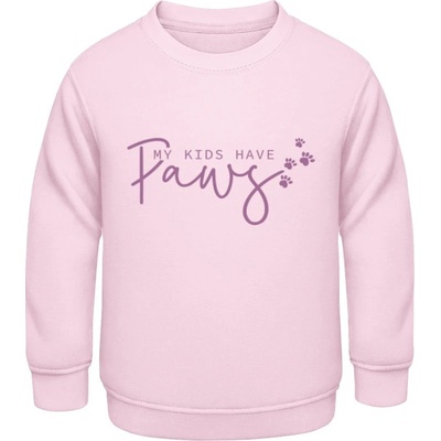 AWDis detská mikina Dizajn Moje deti majú labky Bábätkovská ružová