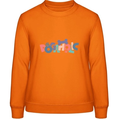 AWDis Sweat mikina Psí dizajn s nápisom DOGAHOLIC Orange Crush
